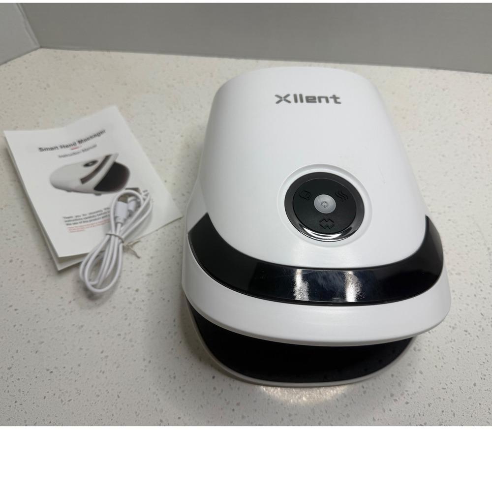 Xllent Smart Hand Massager Cordless with Heat and Pressure White Black